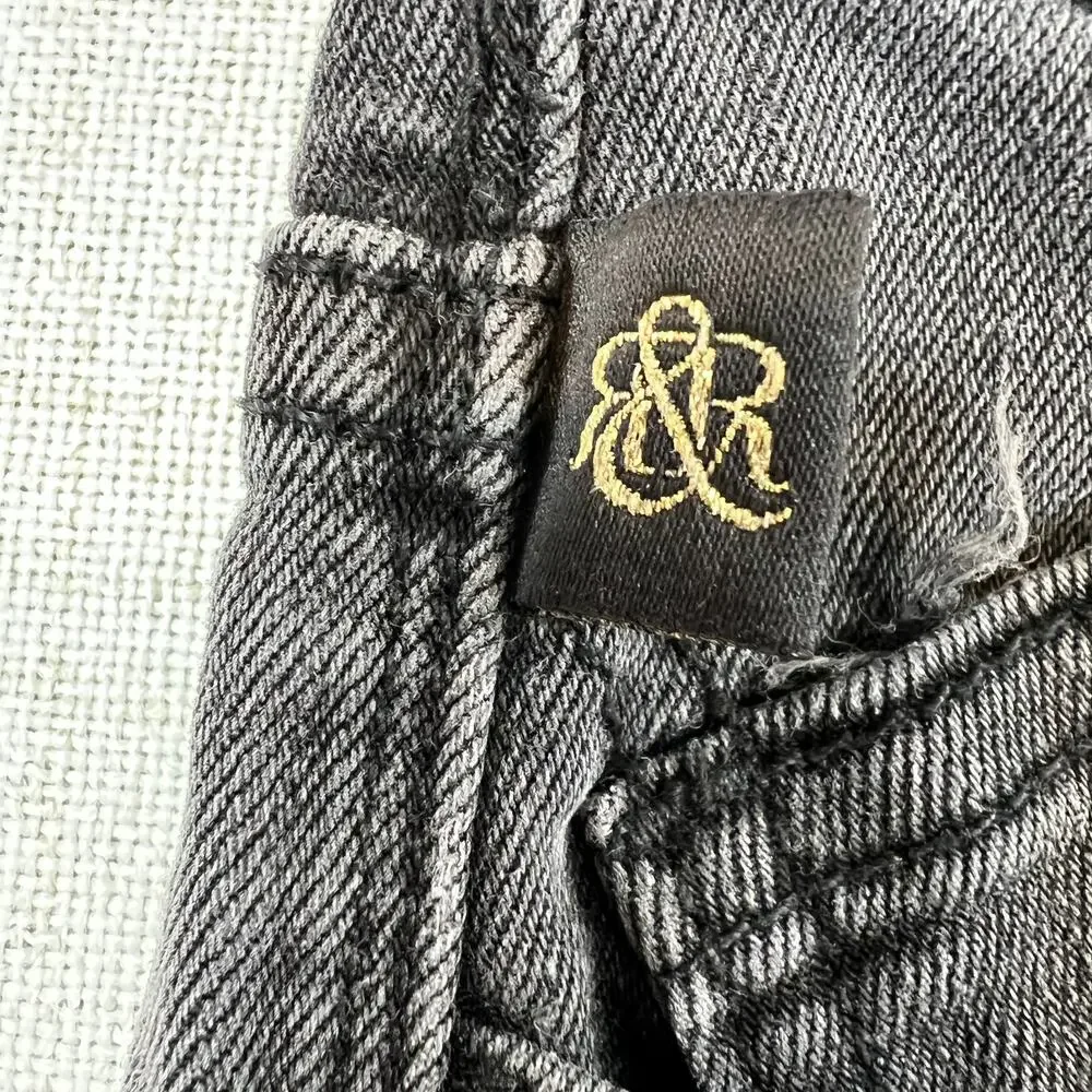 Rock & Republic Berlin Mid Rise Slim Straight Jeans Womens 12M Black Gold Chain - Picture 12 of 12